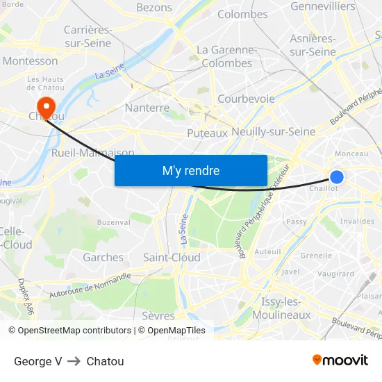 George V to Chatou map