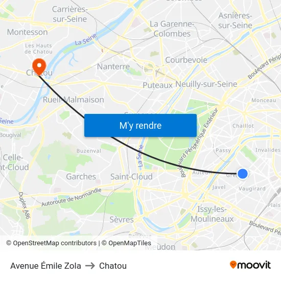 Avenue Émile Zola to Chatou map
