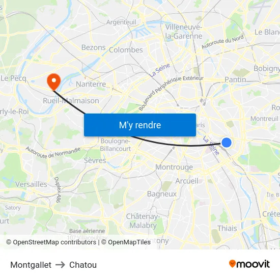 Montgallet to Chatou map