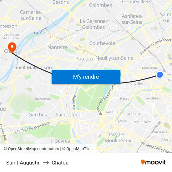 Saint-Augustin to Chatou map