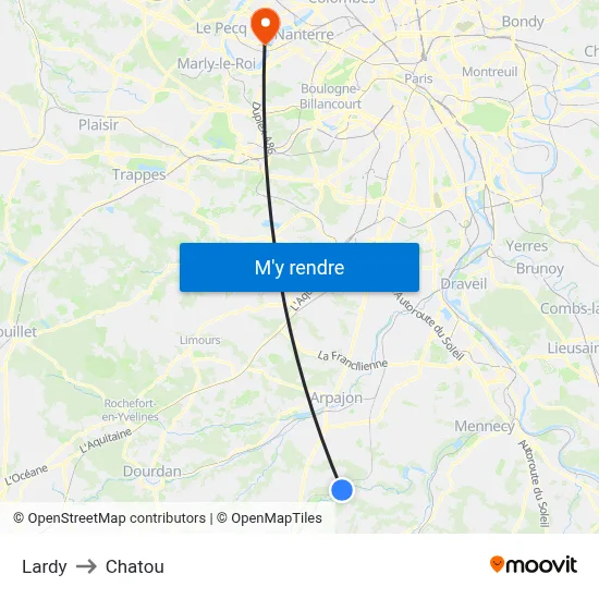 Lardy to Chatou map
