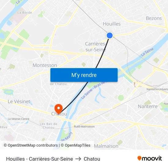 Houilles - Carrières-Sur-Seine to Chatou map