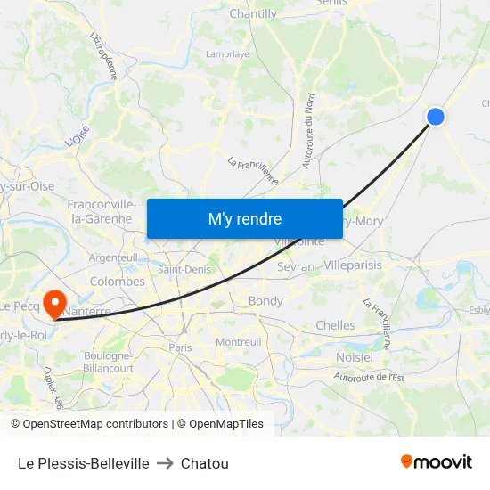 Le Plessis-Belleville to Chatou map