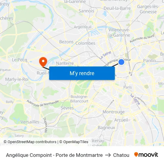 Angélique Compoint - Porte de Montmartre to Chatou map