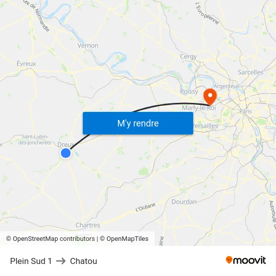 Plein Sud 1 to Chatou map