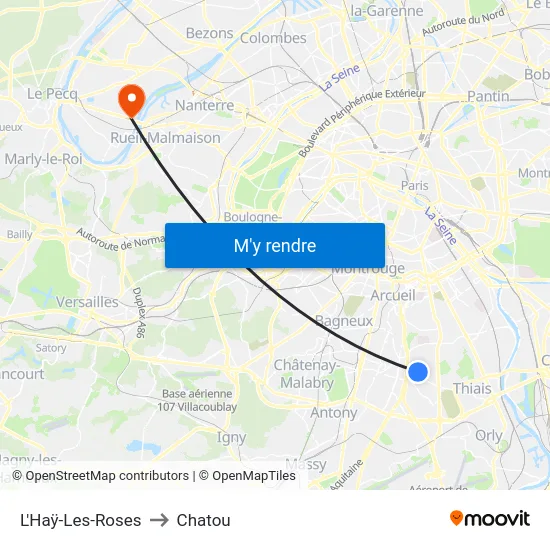 L'Haÿ-Les-Roses to Chatou map