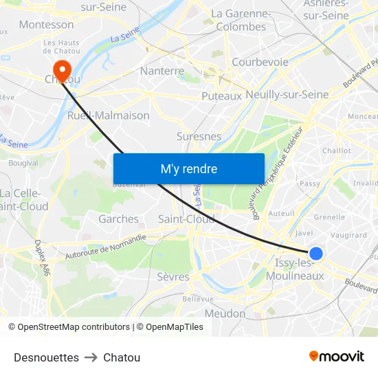 Desnouettes to Chatou map