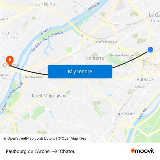 Faubourg de L'Arche to Chatou map