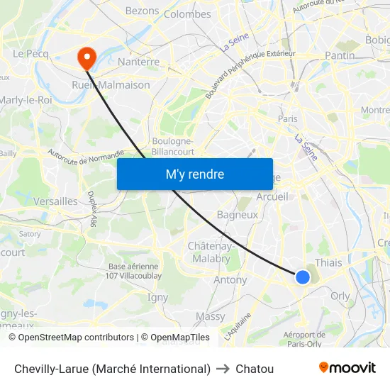Chevilly-Larue​ (Marché International​) to Chatou map