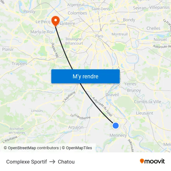 Complexe Sportif to Chatou map