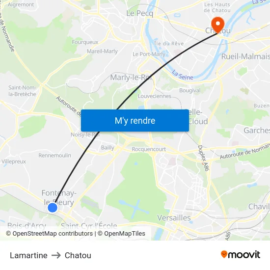 Lamartine to Chatou map