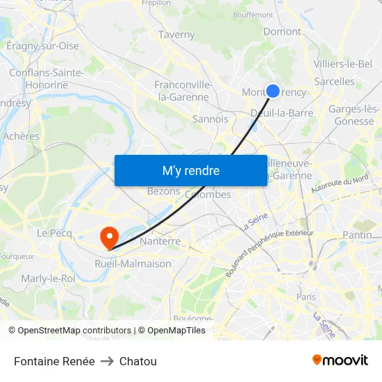 Fontaine Renée to Chatou map