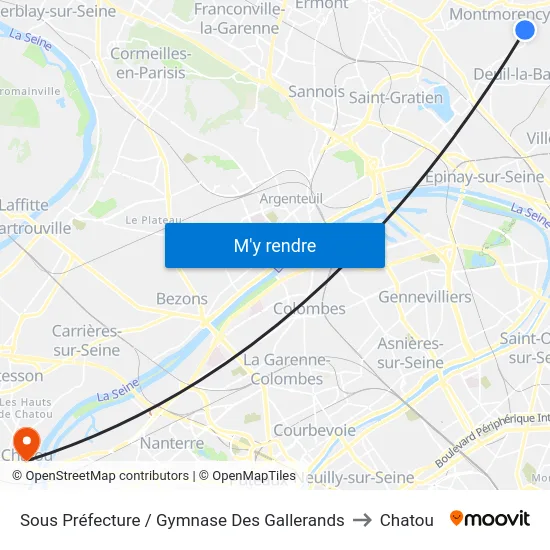 Sous Préfecture / Gymnase Des Gallerands to Chatou map