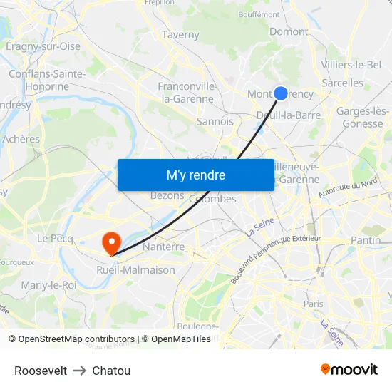 Roosevelt to Chatou map