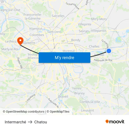 Intermarché to Chatou map