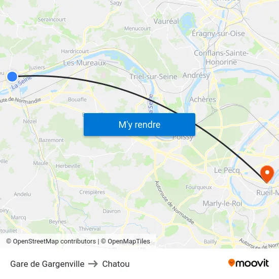 Gare de Gargenville to Chatou map