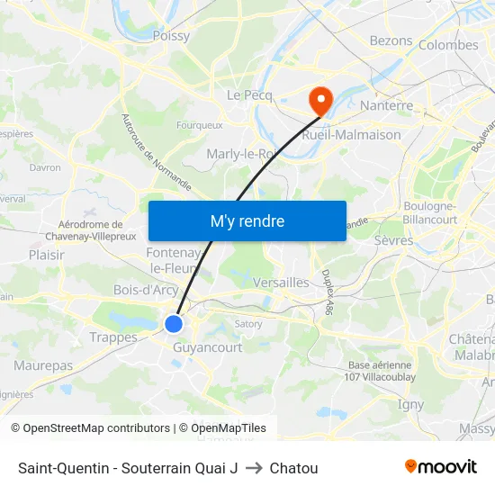 Saint-Quentin - Souterrain Quai J to Chatou map