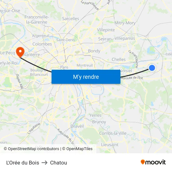 L'Orée du Bois to Chatou map