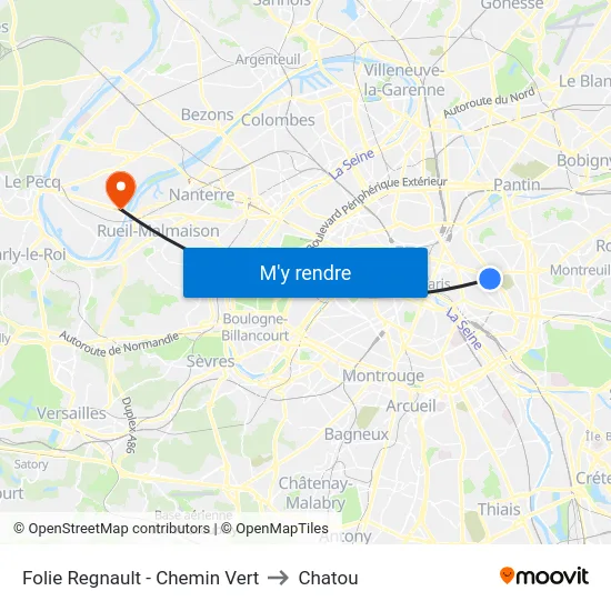 Folie Regnault - Chemin Vert to Chatou map