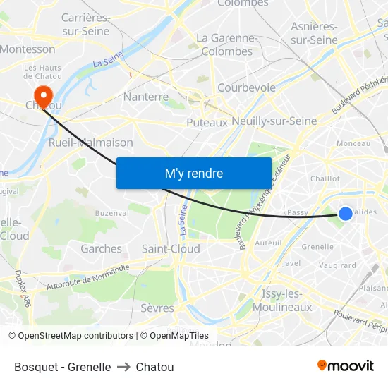 Bosquet - Grenelle to Chatou map