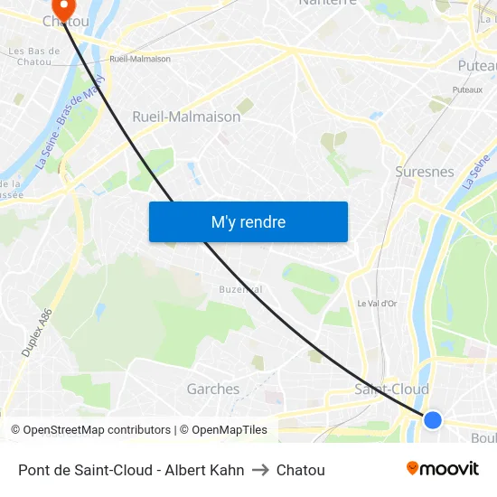 Pont de Saint-Cloud - Albert Kahn to Chatou map