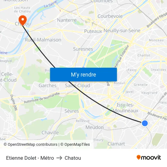 Etienne Dolet - Métro to Chatou map