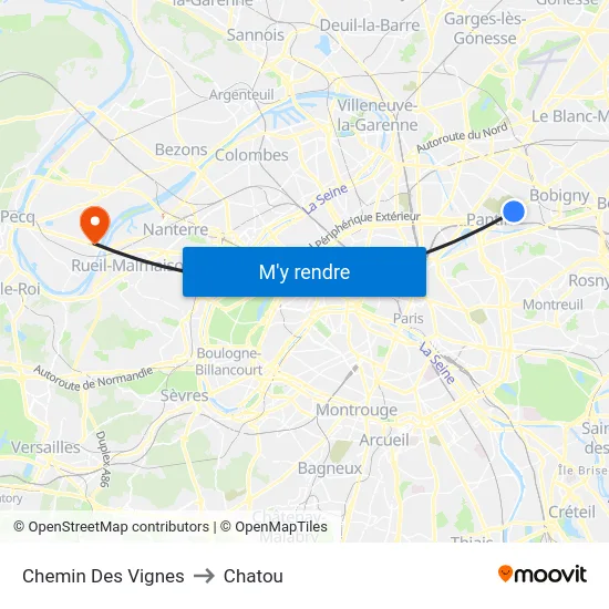 Chemin Des Vignes to Chatou map