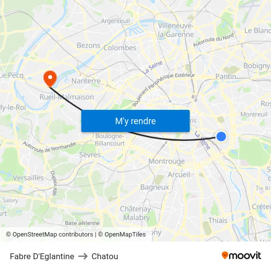 Fabre D'Eglantine to Chatou map