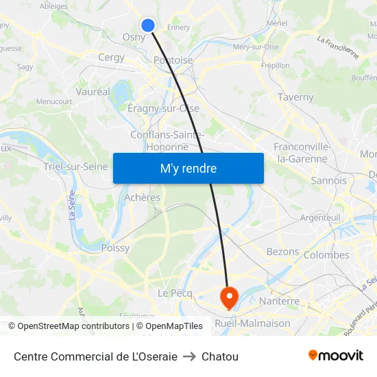 Centre Commercial de L'Oseraie to Chatou map