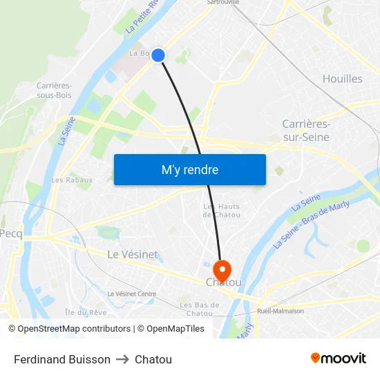 Ferdinand Buisson to Chatou map