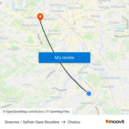Snecma / Safran Gare Routière to Chatou map