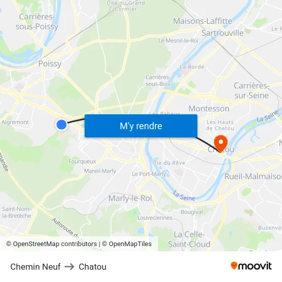 Chemin Neuf to Chatou map