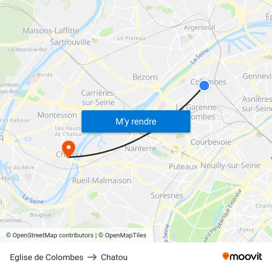 Eglise de Colombes to Chatou map