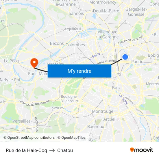 Rue de la Haie-Coq to Chatou map