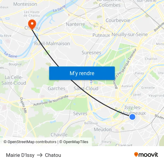 Mairie D'Issy to Chatou map
