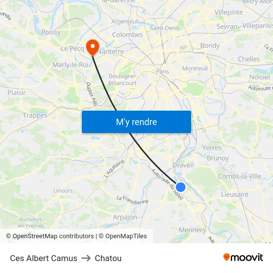 Ces Albert Camus to Chatou map
