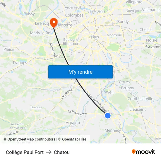 Collège Paul Fort to Chatou map