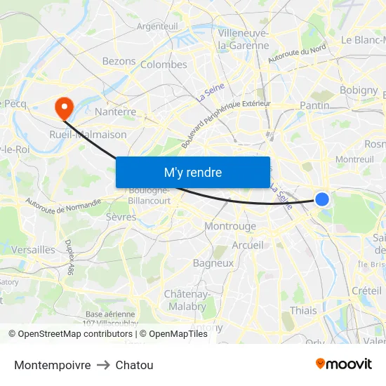 Montempoivre to Chatou map