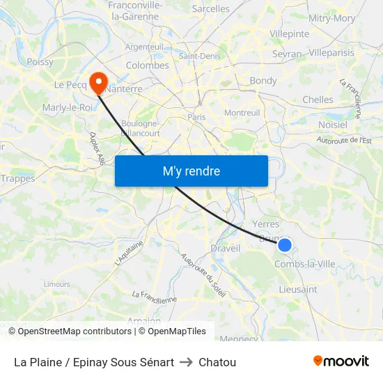 La Plaine / Epinay Sous Sénart to Chatou map