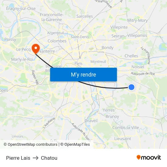 Pierre Lais to Chatou map