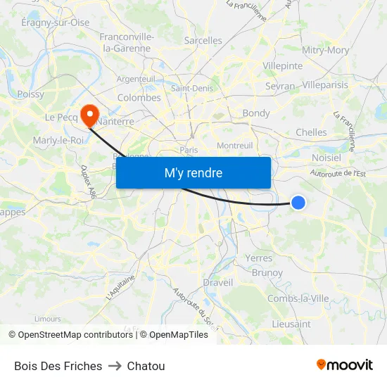 Bois Des Friches to Chatou map
