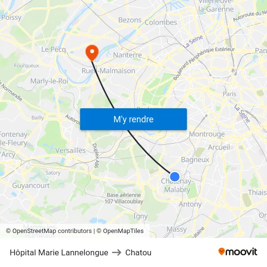 Hôpital Marie Lannelongue to Chatou map