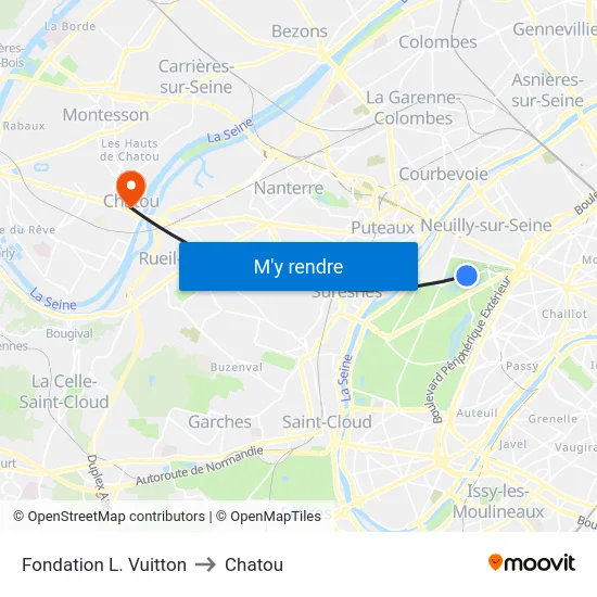 Fondation L. Vuitton to Chatou map