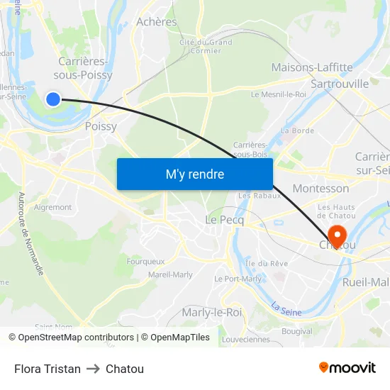 Flora Tristan to Chatou map