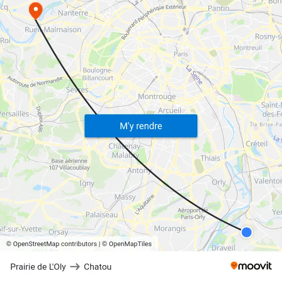 Prairie de L'Oly to Chatou map