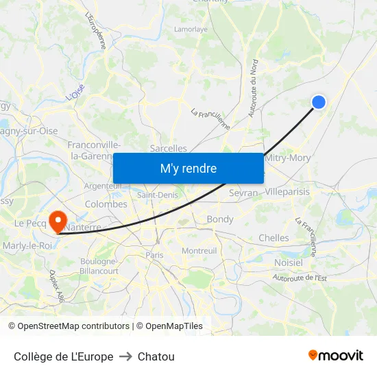 Collège de L'Europe to Chatou map