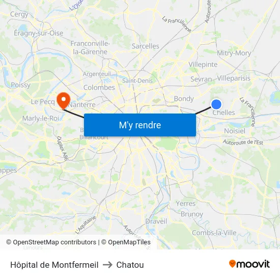 Hôpital de Montfermeil to Chatou map