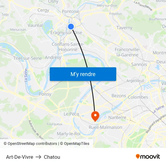 Art-De-Vivre to Chatou map