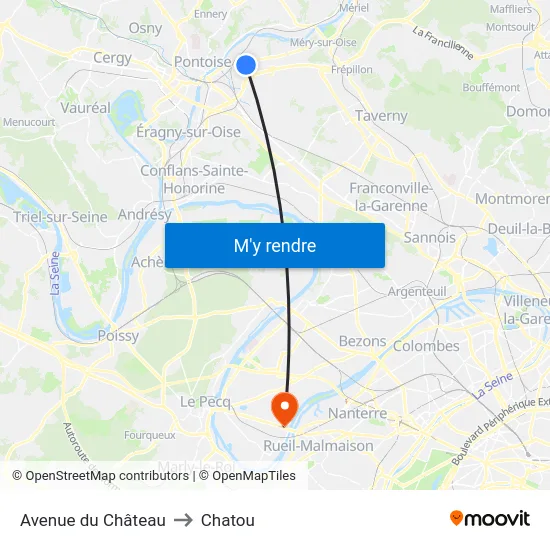 Avenue du Château to Chatou map