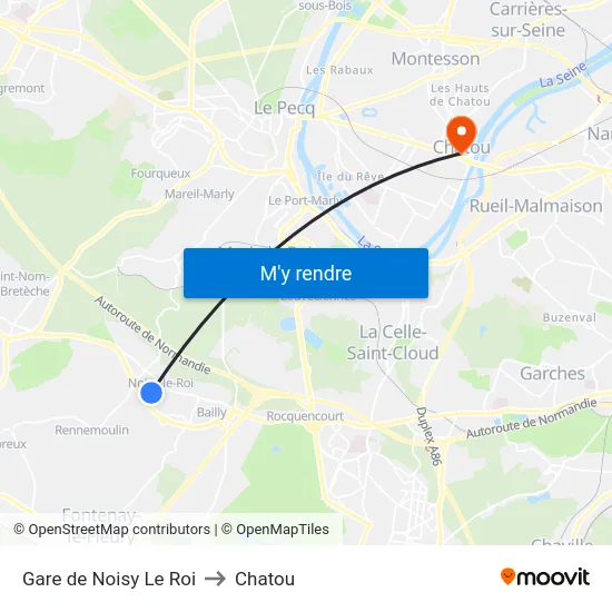Gare de Noisy Le Roi to Chatou map